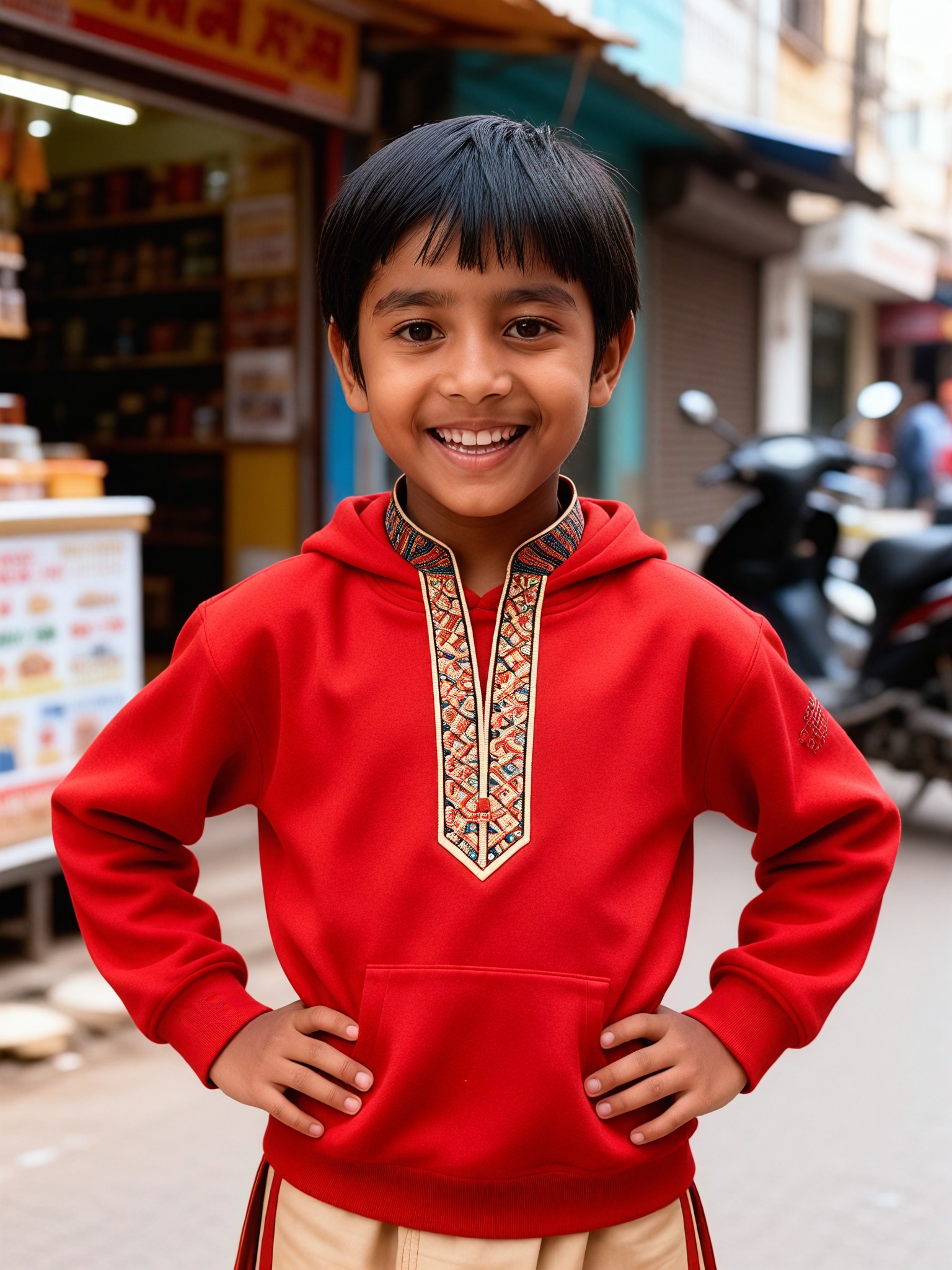A boy on the street image