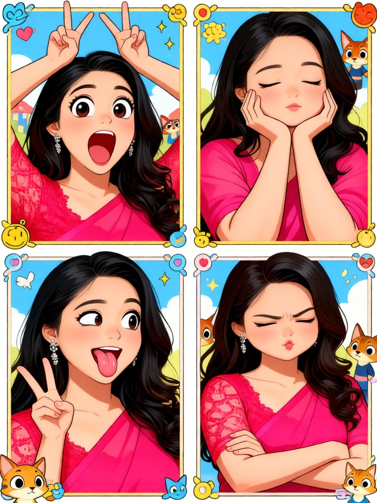 Your exclusive four grid emoji image