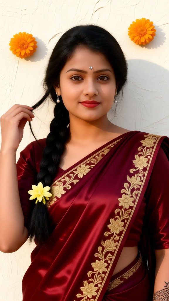 Twisted hair, gentle and elegant girl image