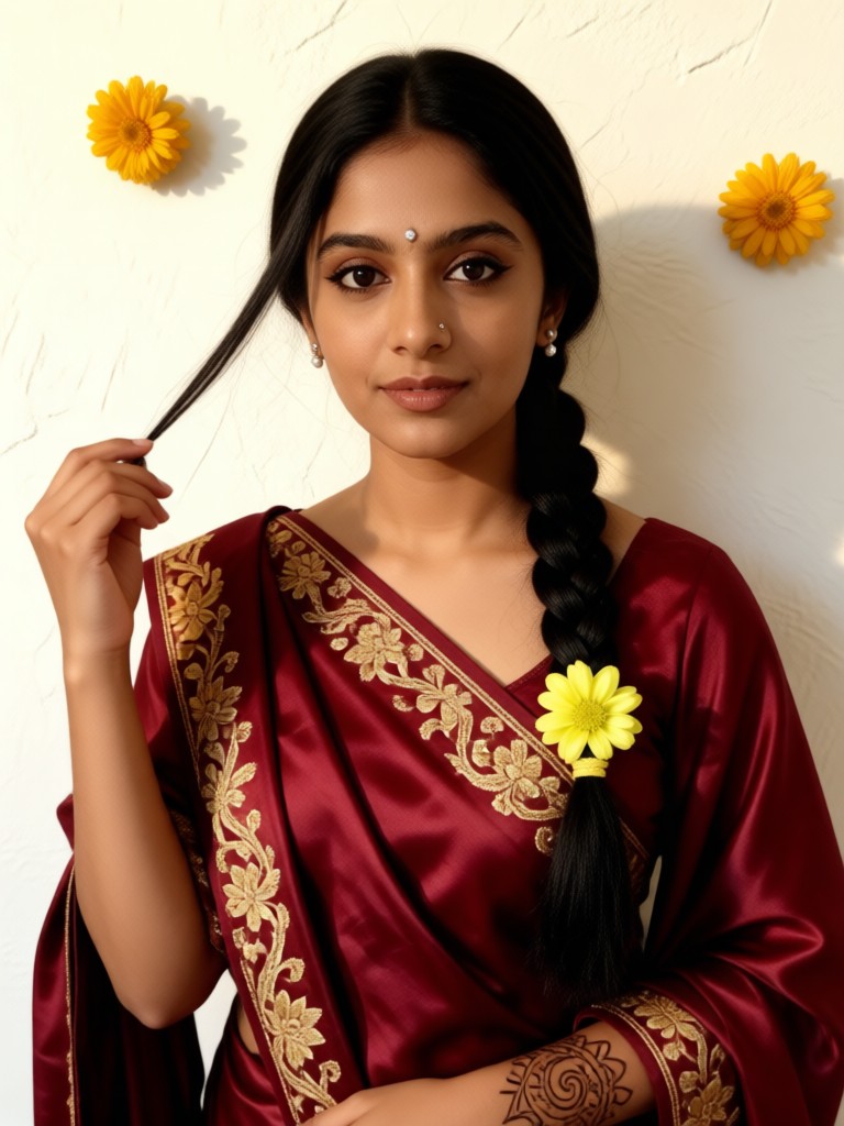 Twisted hair, gentle and elegant girl image