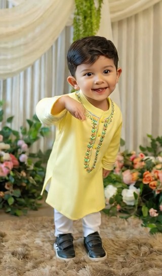 Cute boy dancing image