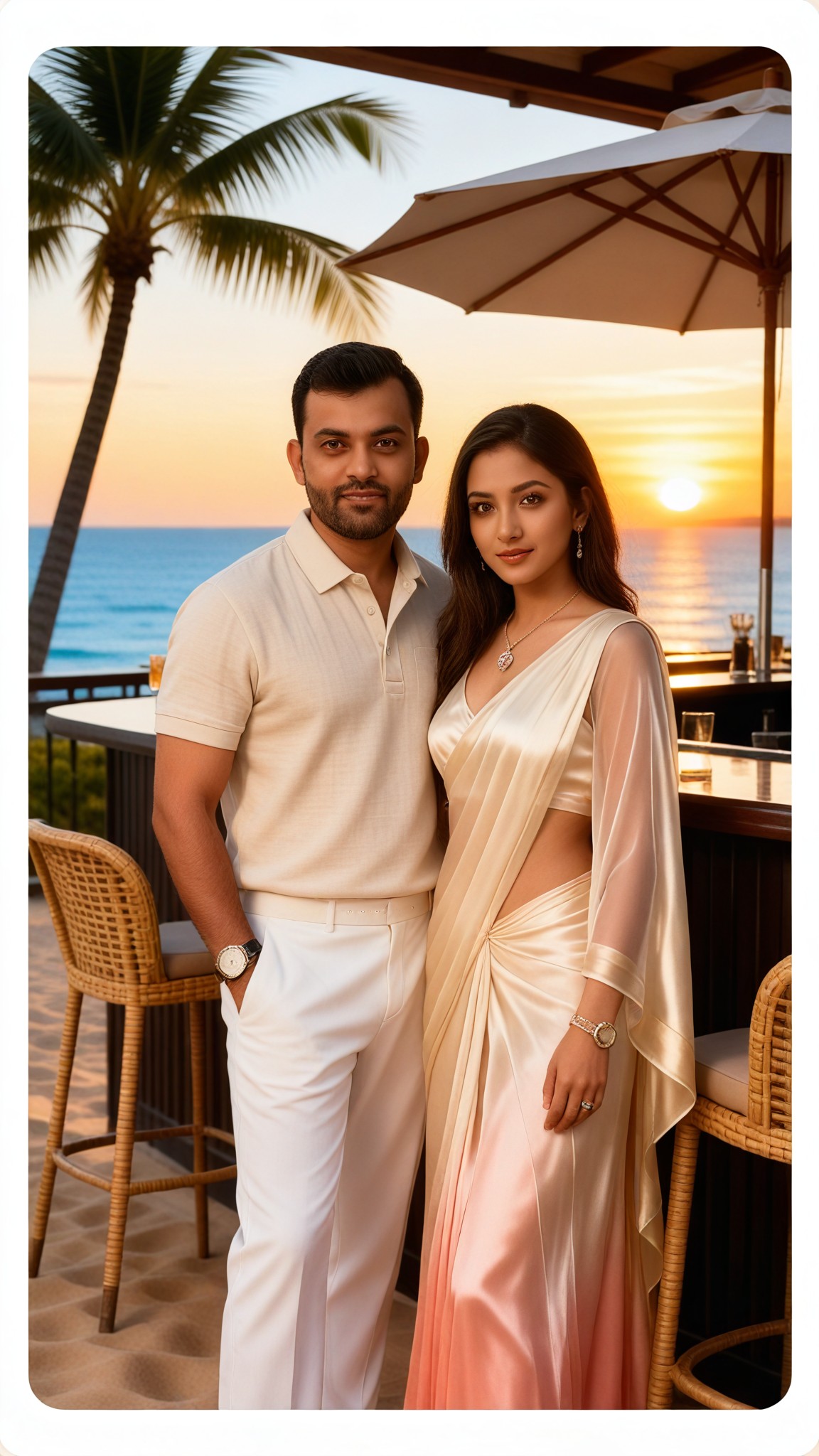 Couple on a beach vacation image