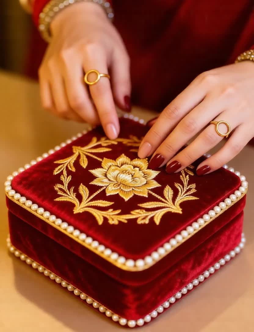 The script of a gold jewelry advertisement image