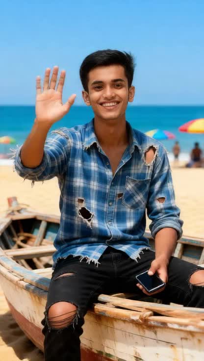 Poor boy by the sea image