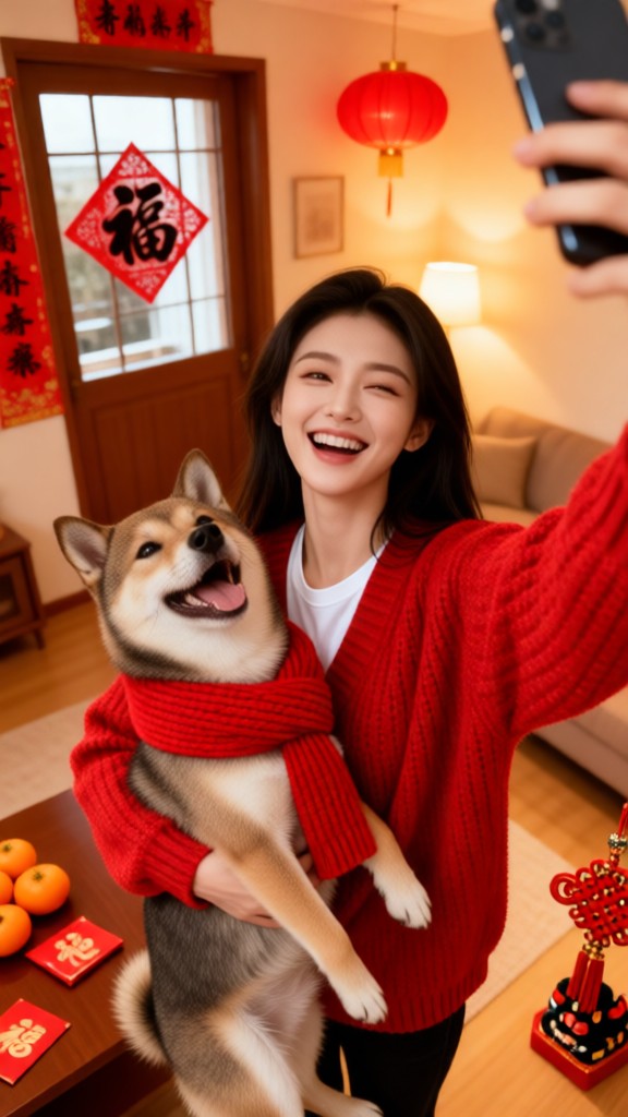 Cute pets celebrate the Chinese New Year image