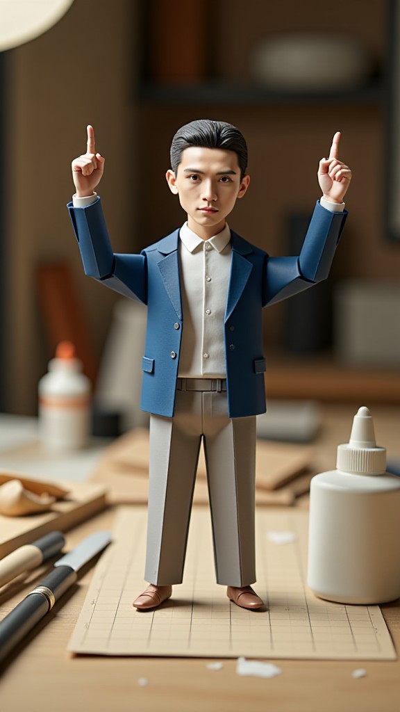 Origami Portrait in Focus image