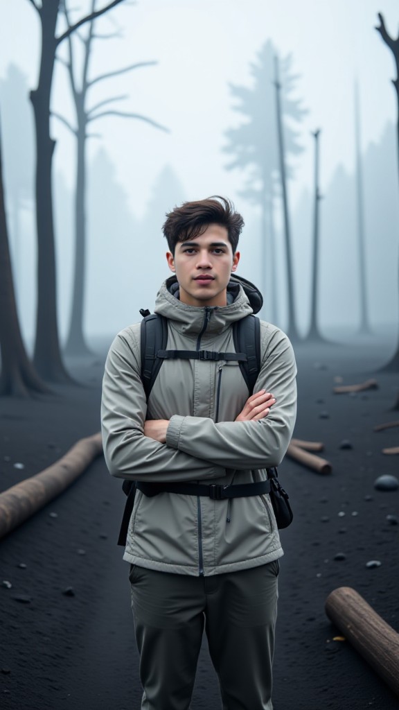Misty Morning in a Volcanic Dead Forest image