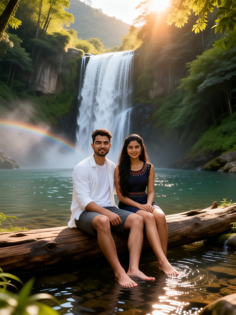 Enjoy！Waterfall scenery image