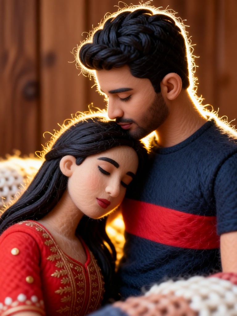 羊毛氈手工風格情侶照 image