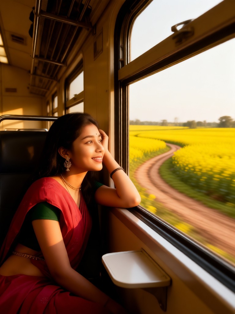 Flower viewing by train image