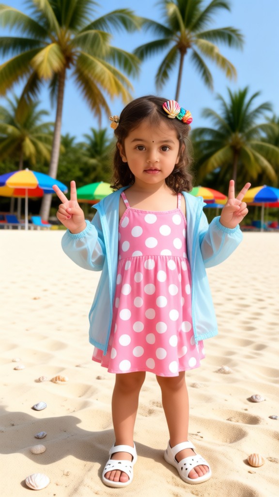 Tropical beach fresh girl image