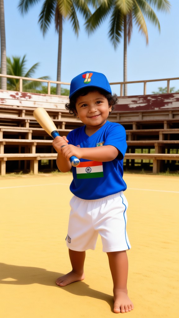 Rural cricket field sports vitality boy image