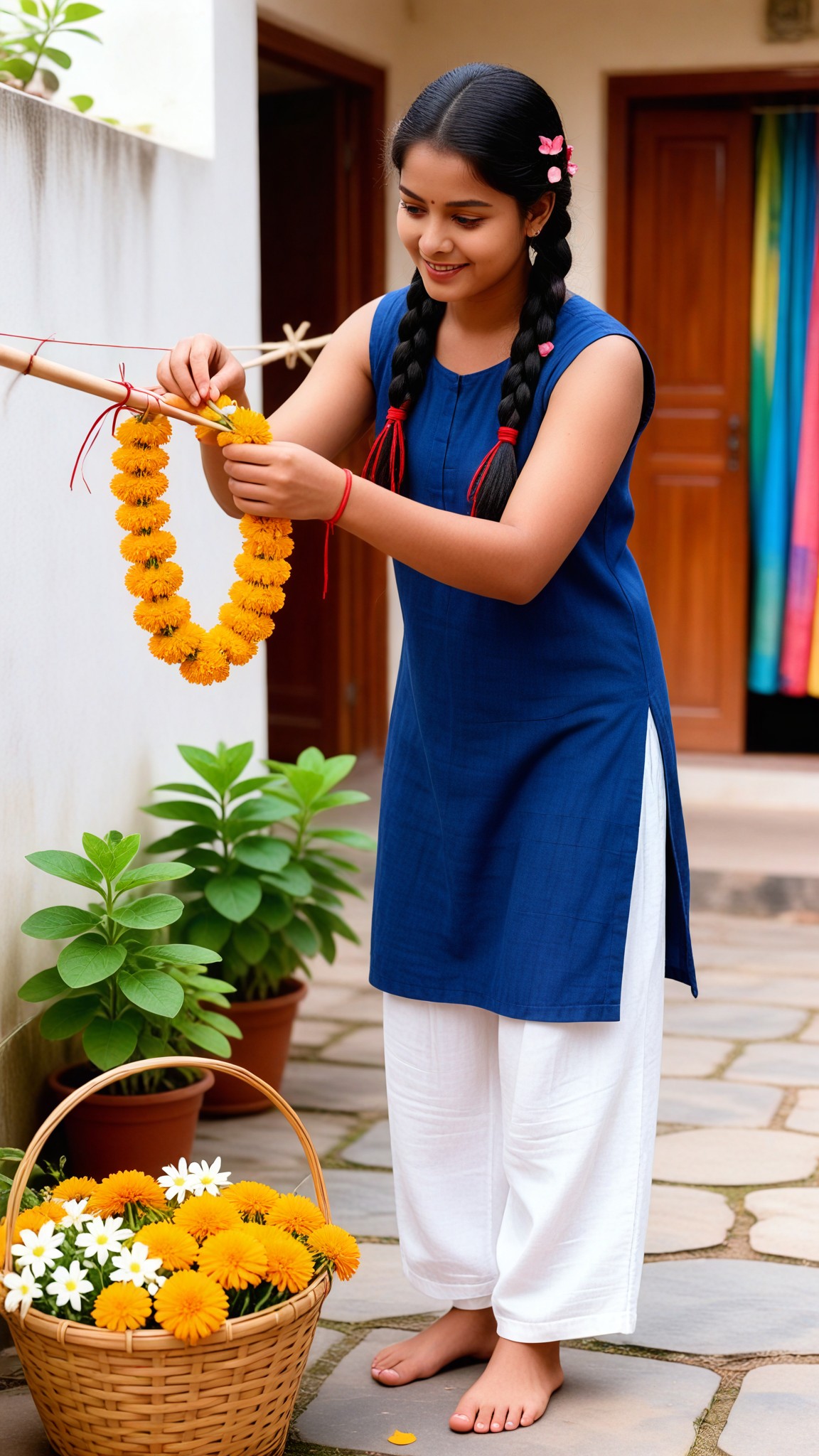 Sense of life - courtyard drying marigold wreath style image