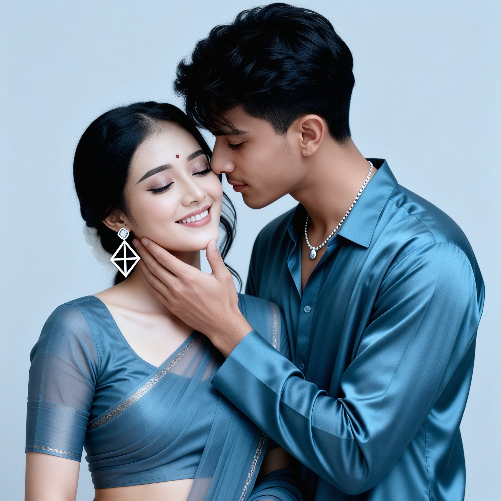 Ins avatar - light European and American style whispering couple image