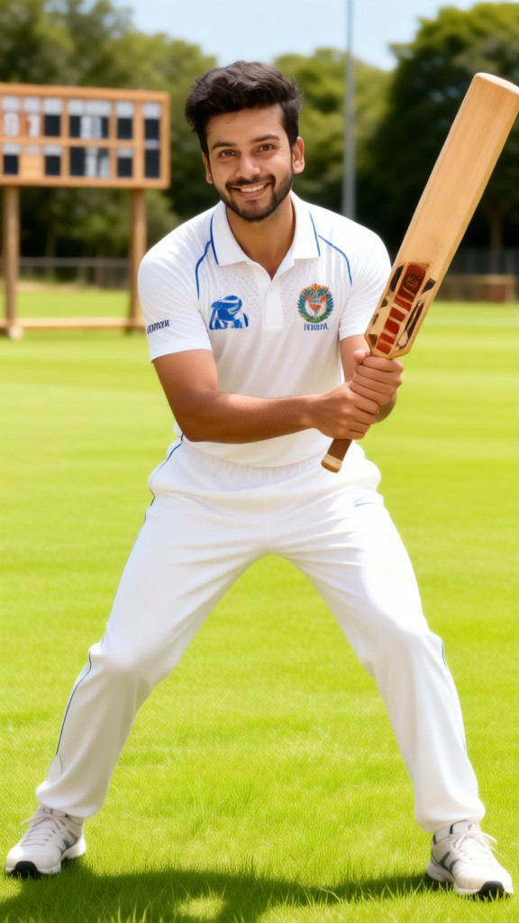 Athletic boy with a bat image