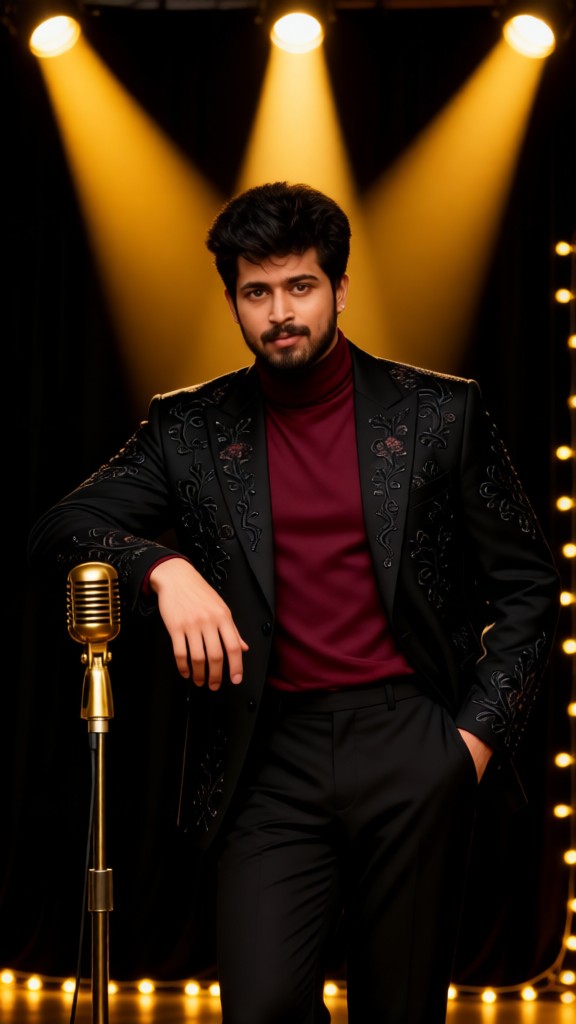 Spotlight microphone stand for boys image