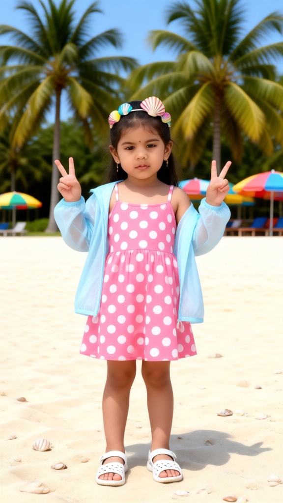 Beach tilt head Biye baby girl image