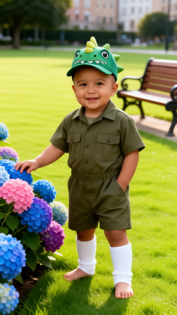Grass touching grass, smiling boy image