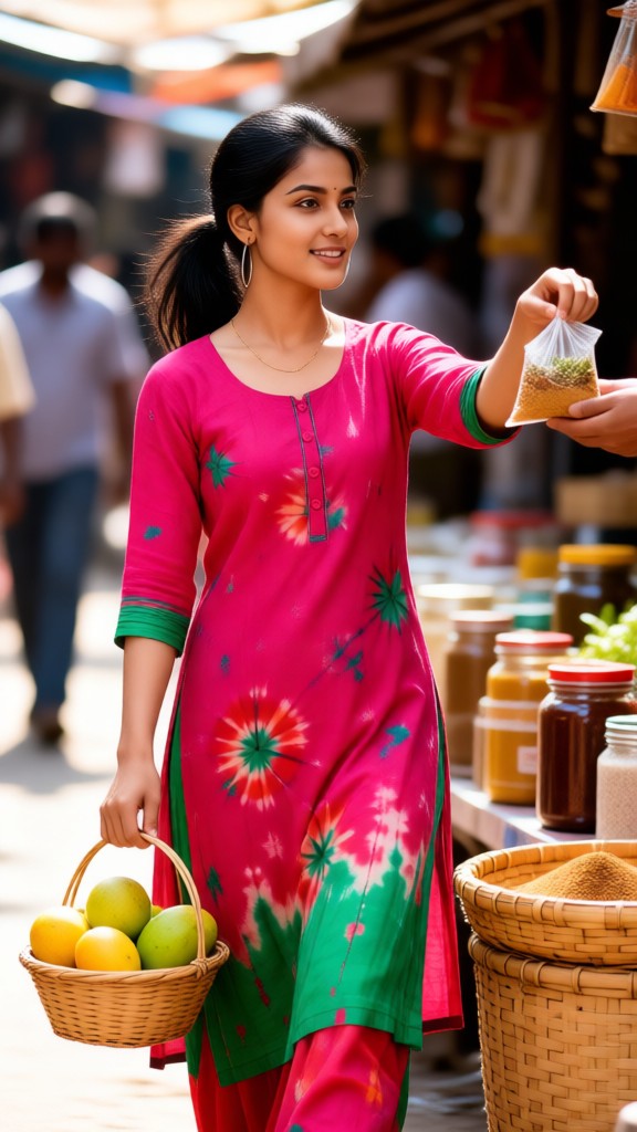 The market catches girls with fireworks image