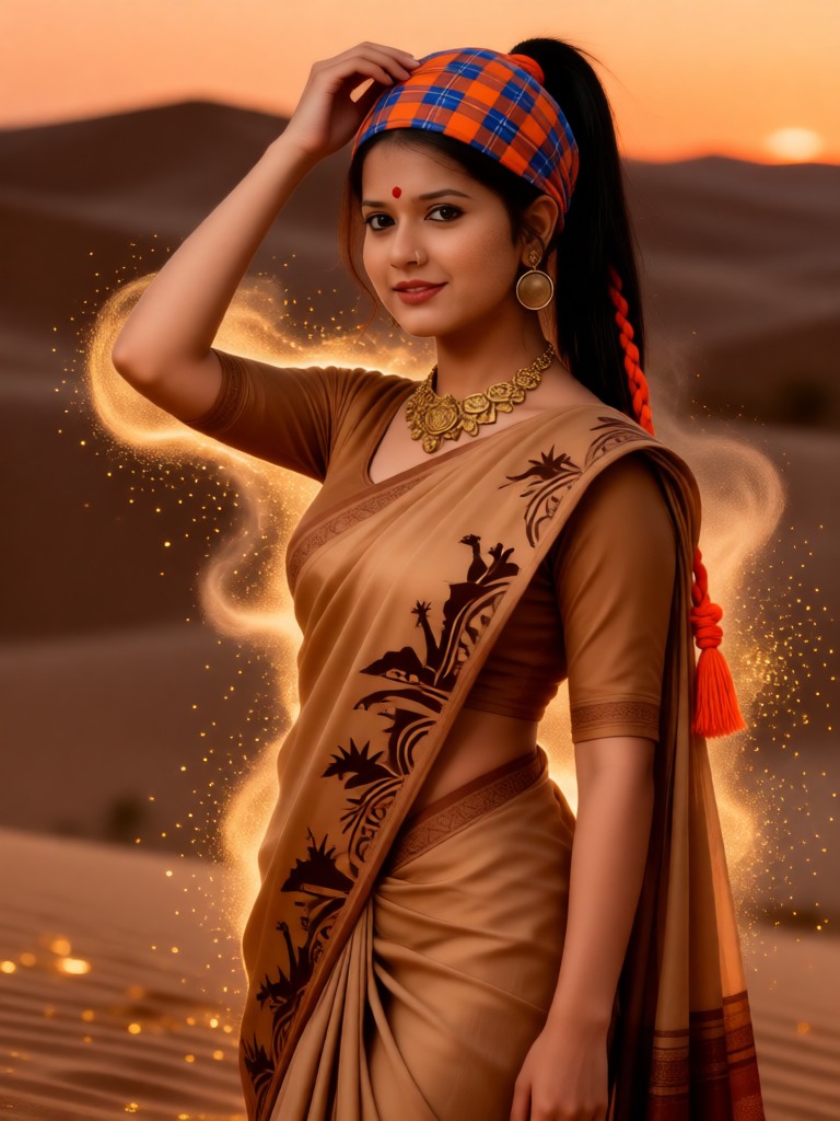 Desert sari gilded free and easy girl image