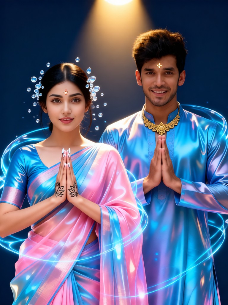 Glass light effect combined to pray for lovers image