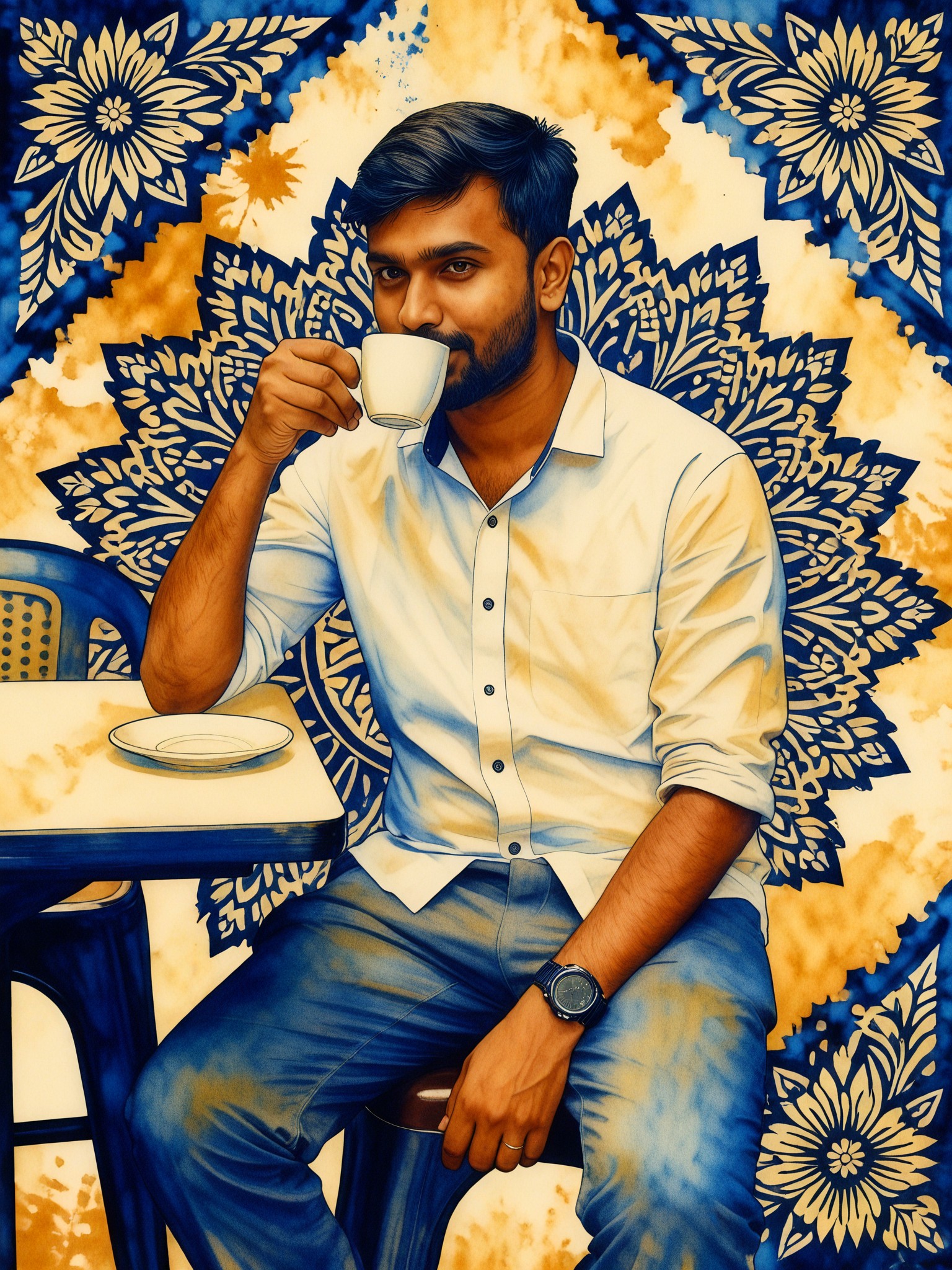 Balinese Batik Painting Style 1:1 Style Transfer image