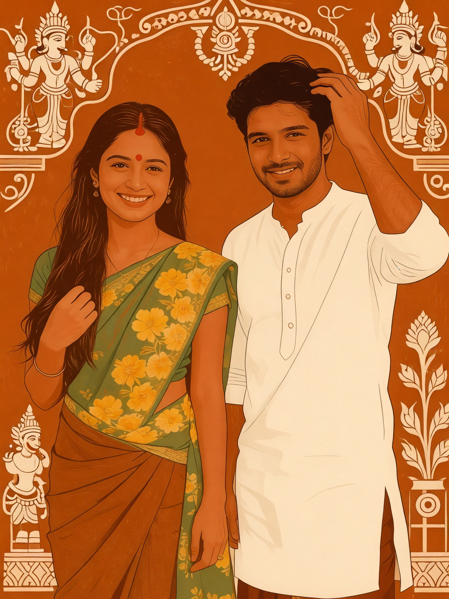 Kerala Mural Painting Style 1:1 Style Transfer image