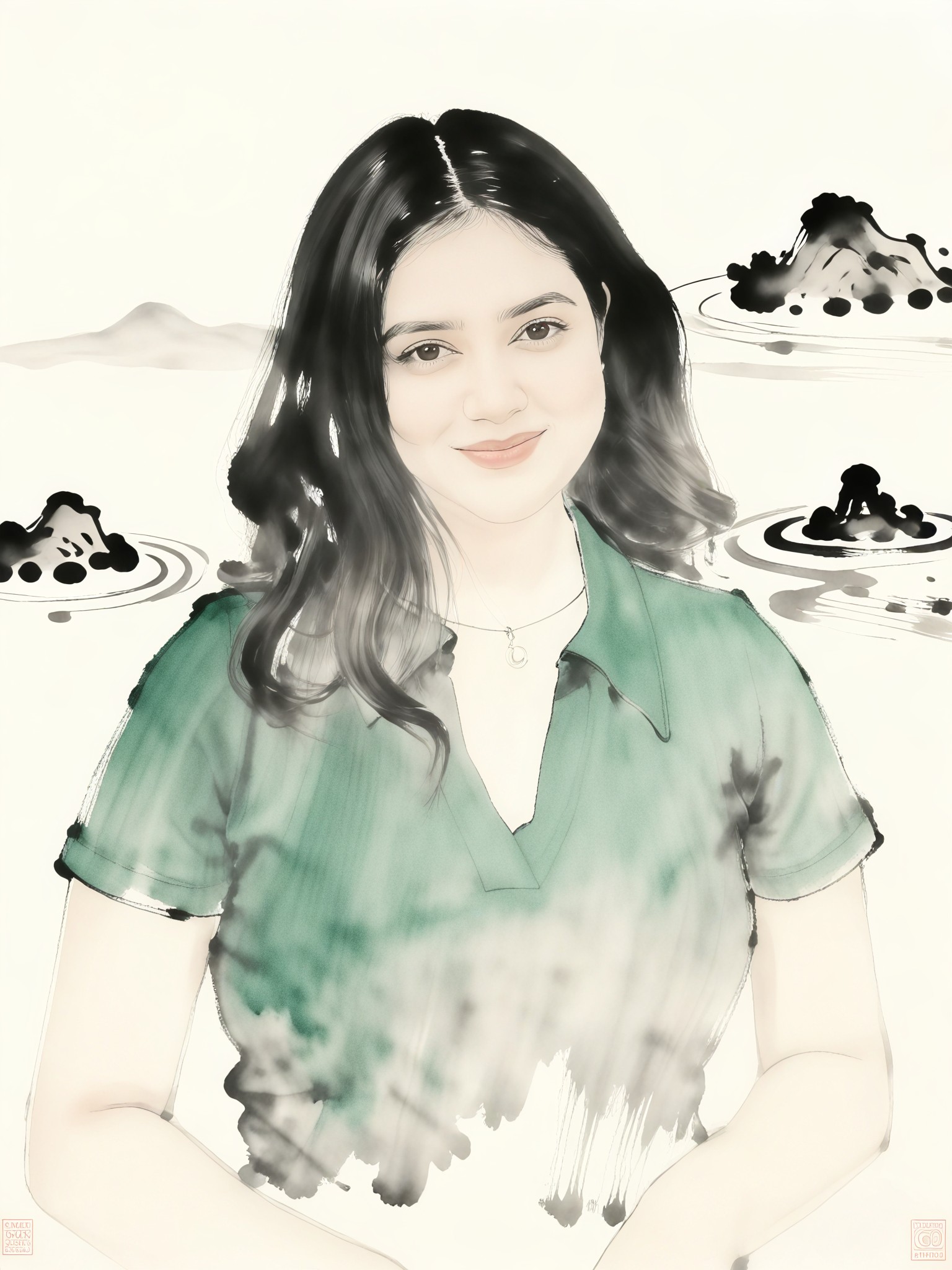 Japanese Wabi-sabi Ink Style 1:1 Style Transfer image