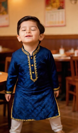 Uplifting baby boy - retro restaurant - baby dance image