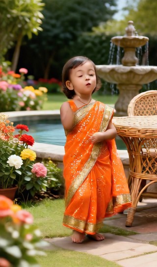 Opening and closing gestures for baby girls - vintage garden - baby dance image