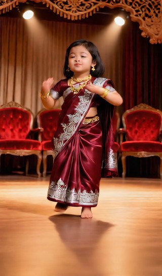 Dance gestures for baby girls - vintage auditorium - baby dance image