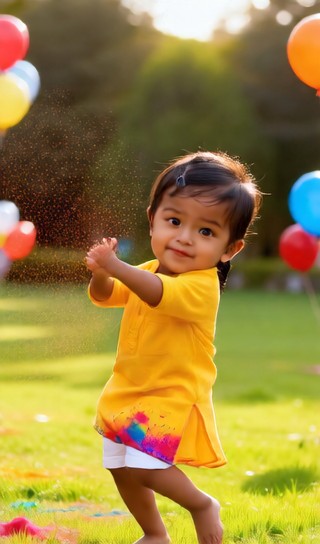 Powdered boy - Holi - baby dance image