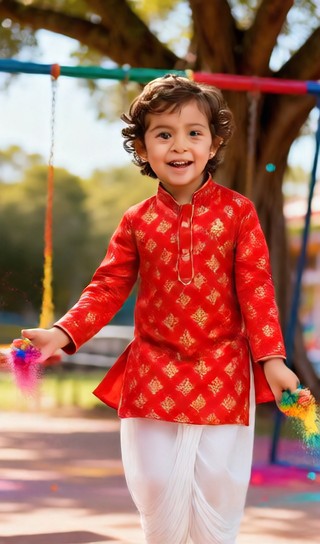 Powdered boy - Holi Park - baby dance image