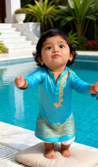Gesture boy - poolside - baby dance image