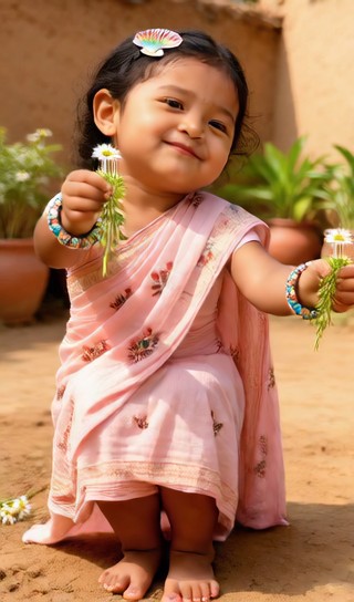 Wildflower girl - country garden - baby dance image