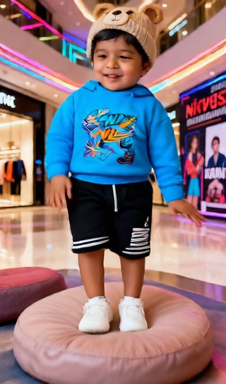 Clap the rhythm of the baby - high-end shopping mall - baby dance image