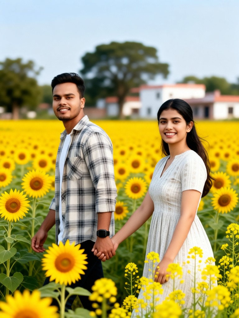 Stroll through the flower field image