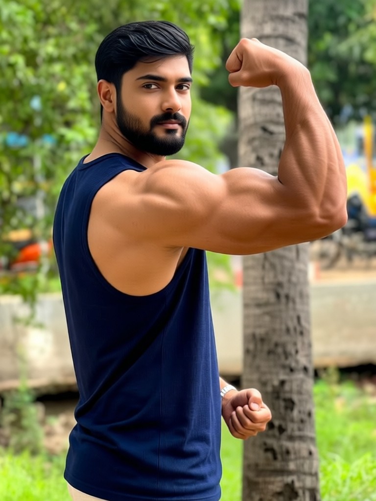 Powerful!!Show off biceps image