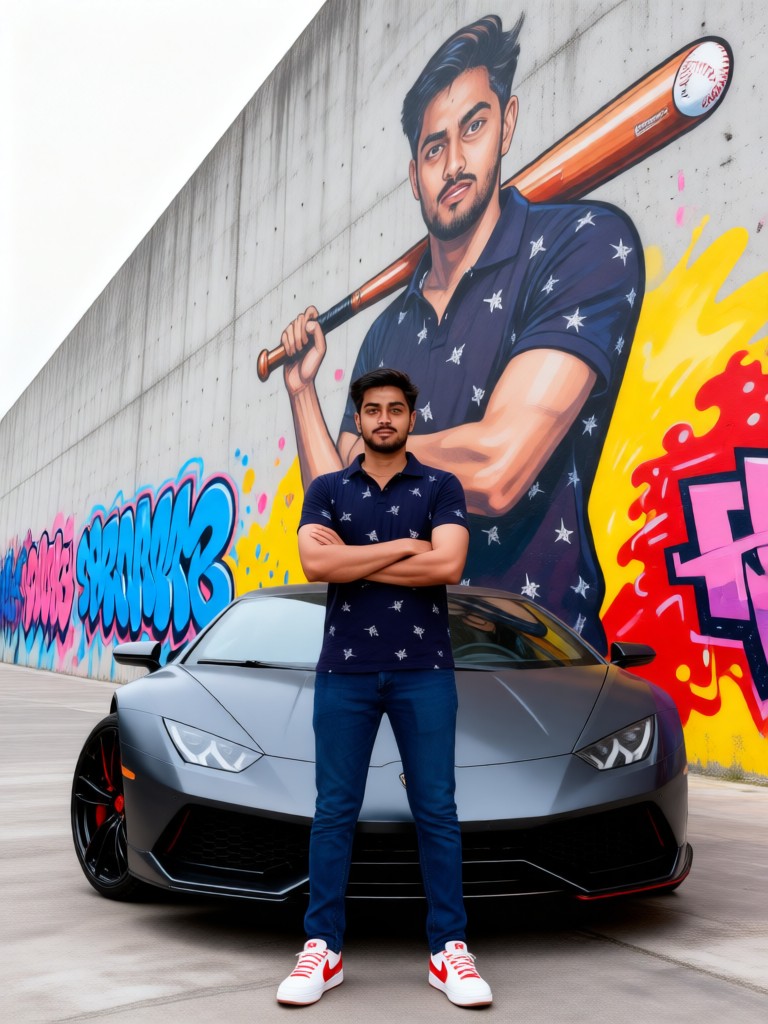 Sports car mural wall image