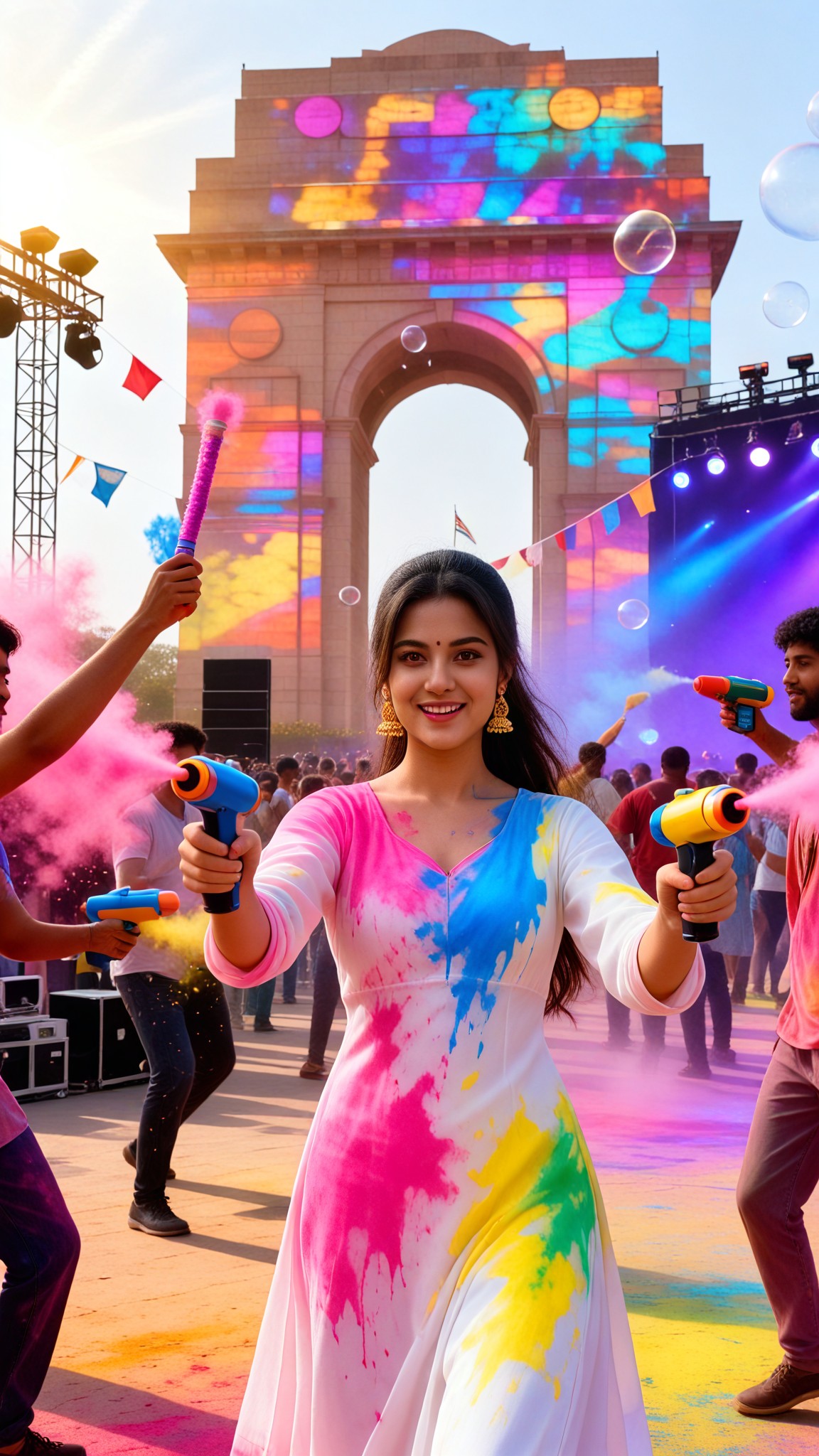 India Gate at Holi image