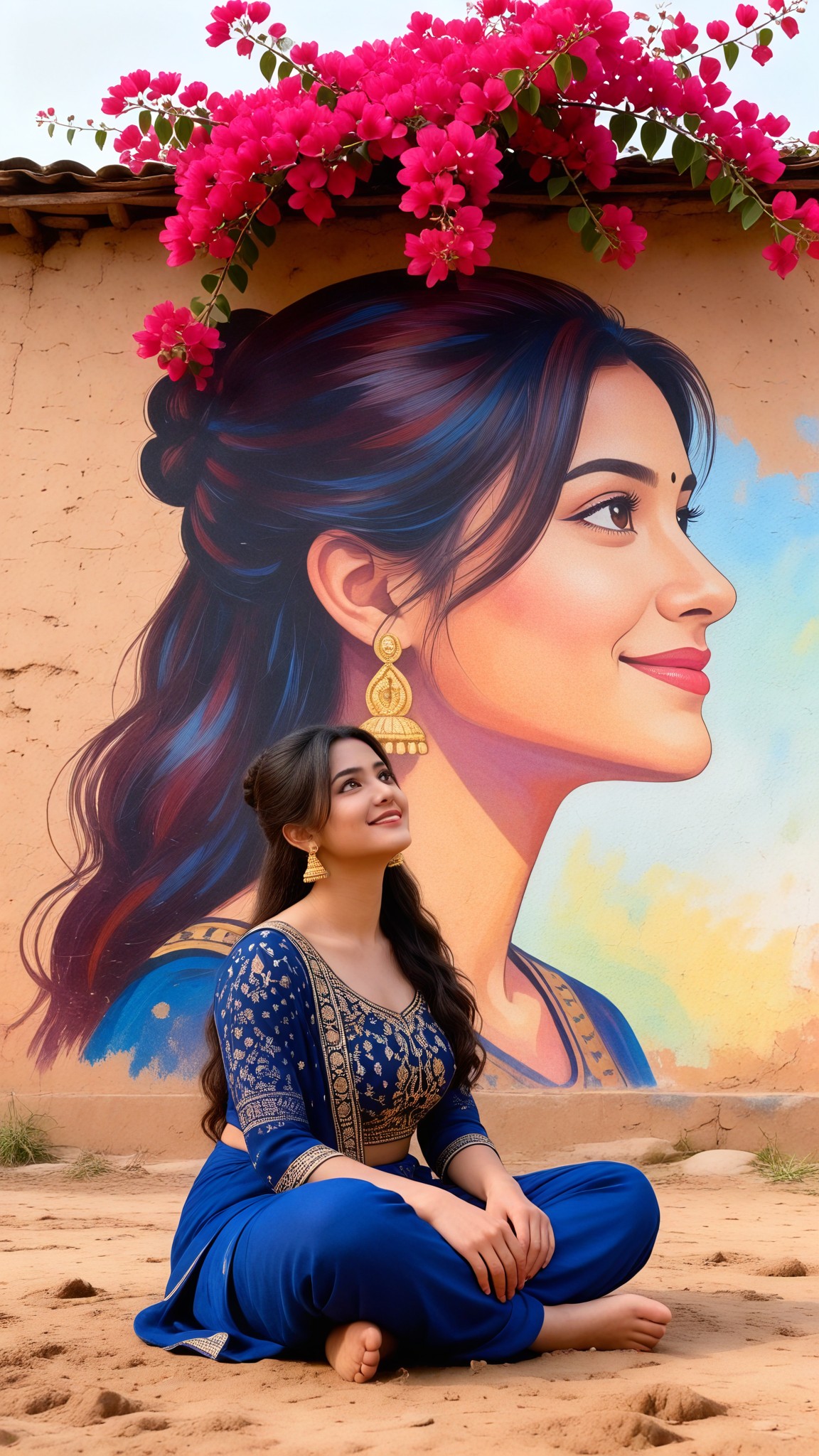 Figure and mural image