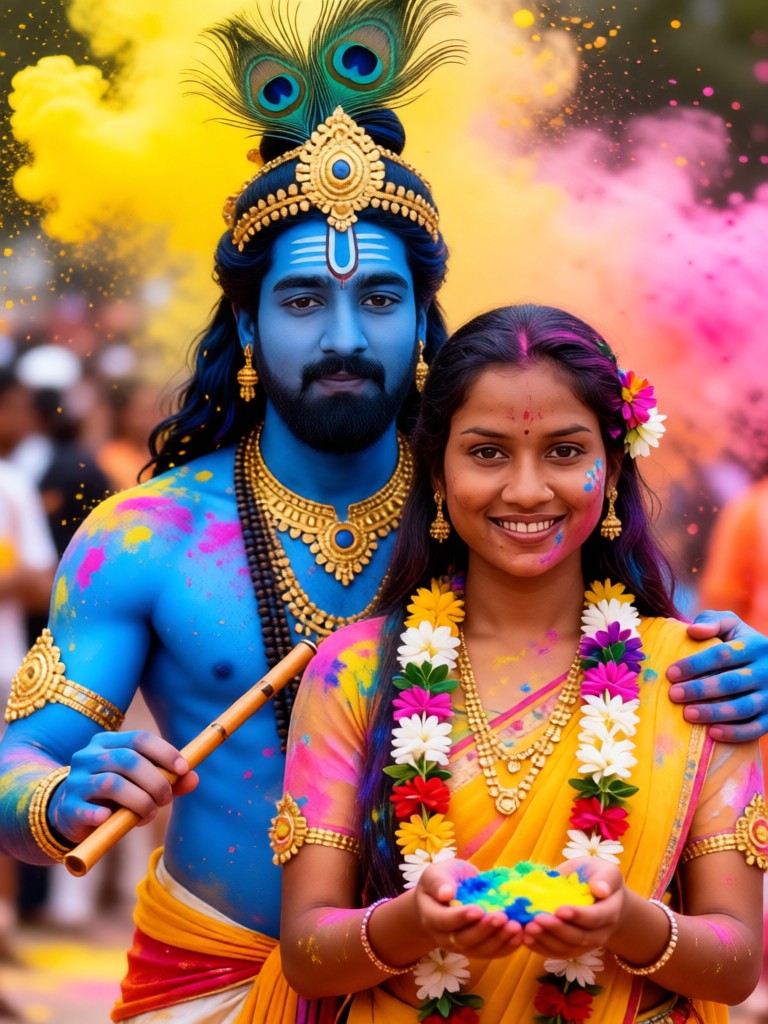  Holi celebration of Radha Krishna 💞 image
