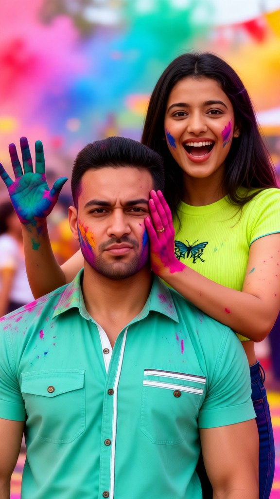 Holi couple image