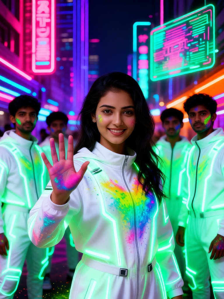 Cyber Girl: Holi Greeting image