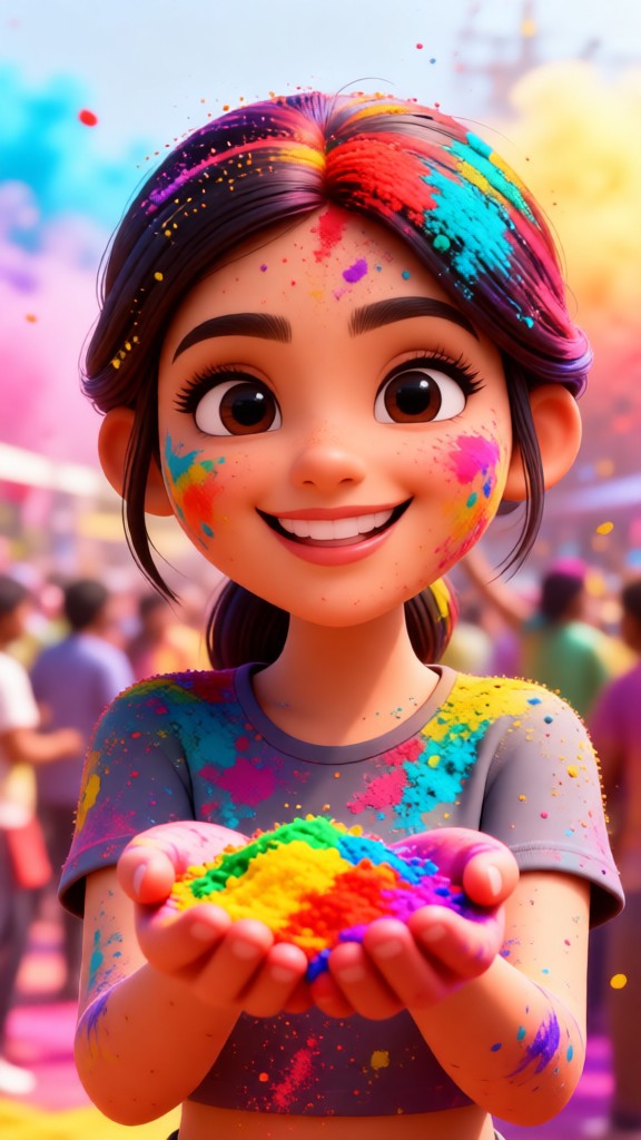 Holi Animated Princess image