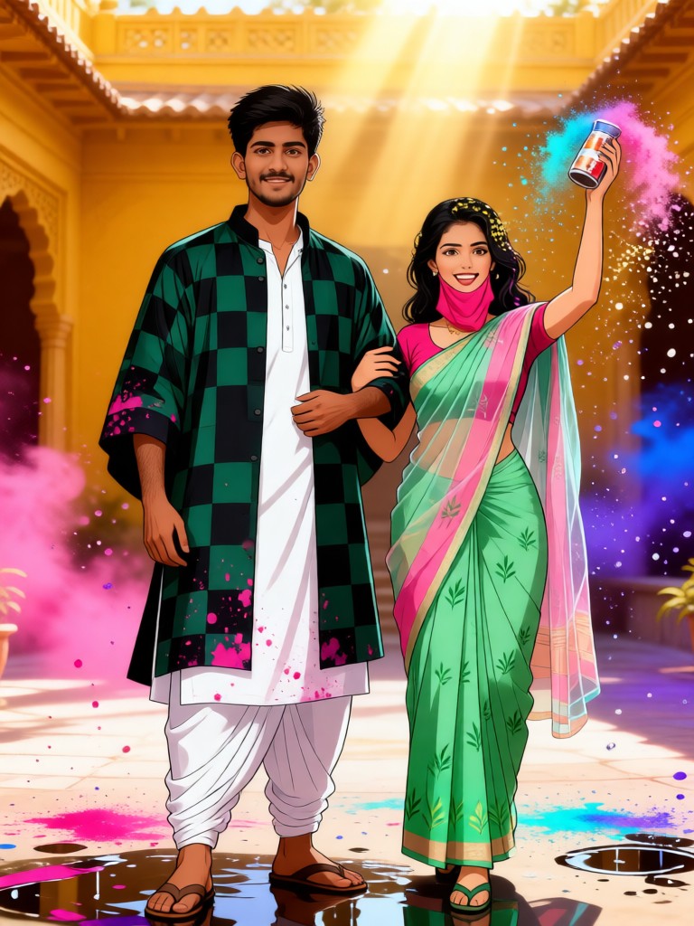 Demon Slayer Holi Siblings image