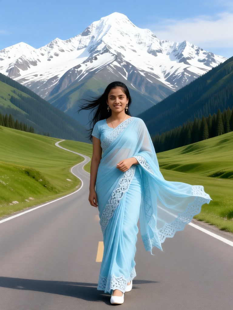 The snow-capped mountain image