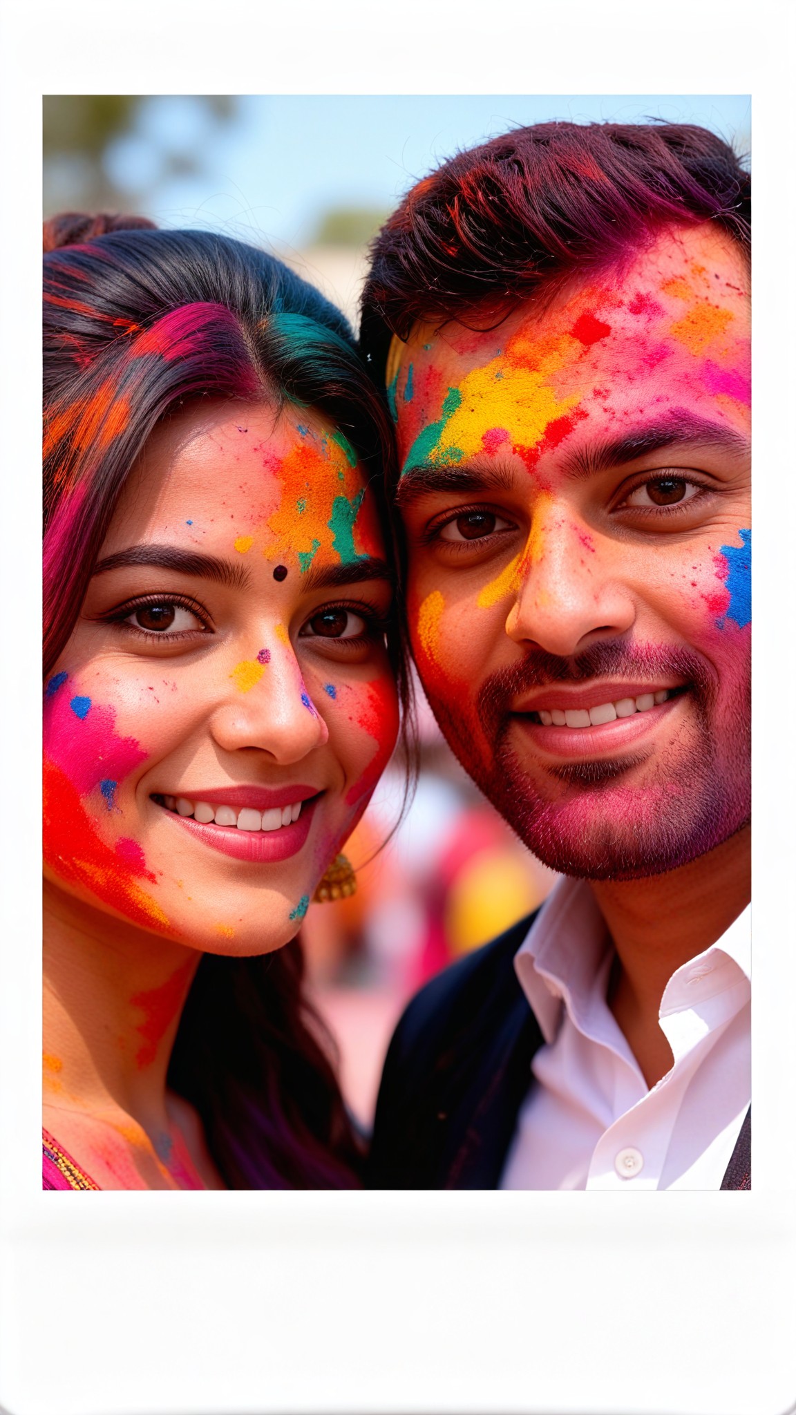 Holi Couple Polaroid image