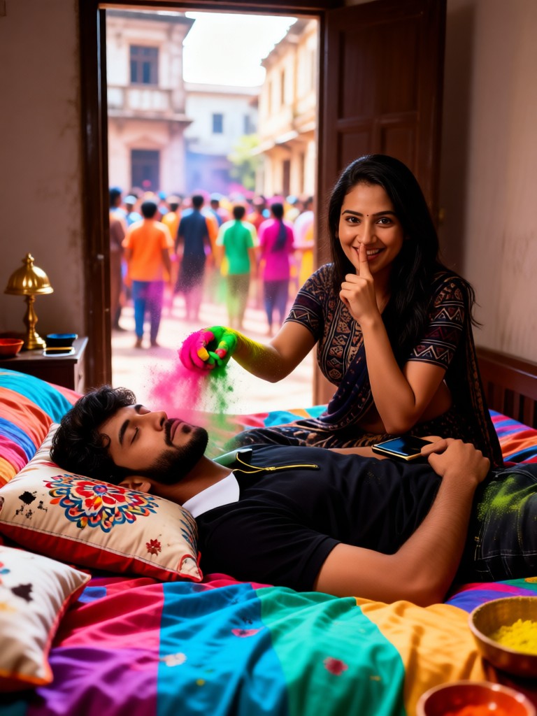 Pranking your husband on Holi image
