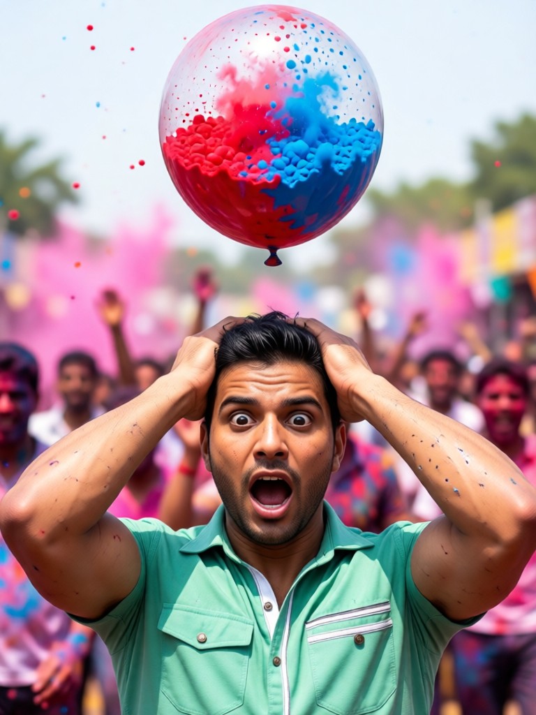 Terrified Holi Man image